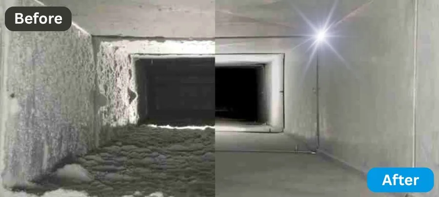 ac duct cleaning live before and after result by quality care team 1