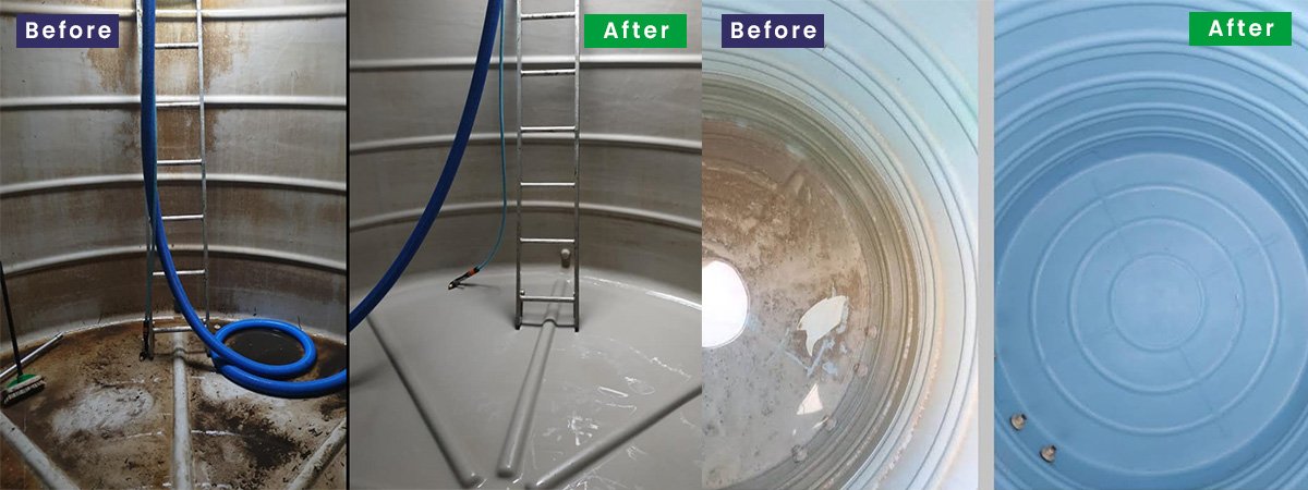 Water Tank Cleaning Service Before and After Result By Quality Care